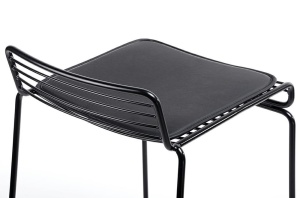 SCAUN DE BAR ROD SOFT, NEGRU, DIN METAL, STIL MODERN B2 - Img 4