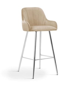 SCAUN DE BAR TULIP 70, BEJ/CROM, STIL MODERN