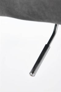 SCAUN DE BIROU FRESCO, ROZ/NEGRU, TAPITERIE DIN CATIFEA SI PICIOARE DIN METAL, STIL MODERN - Img 7