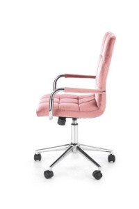SCAUN DE BIROU GONZO 4, ROZ/CROM, TAPITERIE DIN CATIFEA SI PICIOARE DIN METAL, STIL MODERN - Img 5