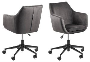 SCAUN DE BIROU NORA, GRI INCHIS/NEGRU, DIN MATERIAL TEXTIL SI METAL, STIL MODERN, B2 - Img 2