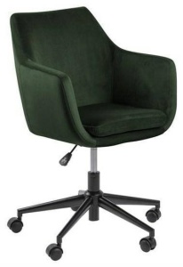 SCAUN DE BIROU NORA, VERDE/NEGRU, DIN MATERIAL TEXTIL SI METAL, STIL MODERN