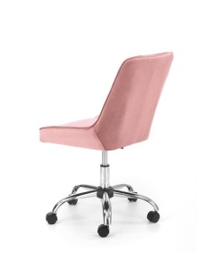 SCAUN DE BIROU RICO, ROZ/CROM, TAPITERIE DIN CATIFEA SI PICIOARE DIN METAL, STIL MODERN - Img 4
