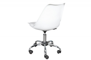 SCAUN DE BIROU, SCANDINAVIA, ALB/CROM, COD 37770, DESIGN SCANDINAV - Img 3