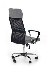 SCAUN DE BIROU VIRE 2, GRI/NEGRU/CROM, TAPITERIE DIN STOFA/PLASA SI PICIOARE DIN METAL, STIL MODERN - Img 2