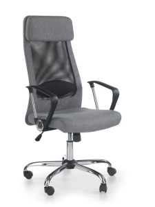 SCAUN DE BIROU ZOOM, GRI/NEGRU/CROM, TAPITERIE DIN STOFA/PLASA SI PICIOARE DIN METAL, STIL MODERN - Img 1
