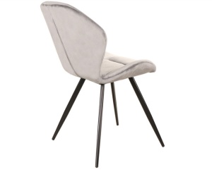 SCAUN DE DINING GINGER VELVET 14, GRI/NEGRU, CU TAPITERIE DIN CATIFEA/METAL, STIL MODERN, SIGNAL - Img 5