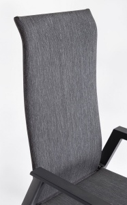 SCAUN DE GRADINA ETHAN GRI INCHIS, CONFECTIONAT DIN ALUMINIU SI POLIESTER, STIL MODERN - Img 2