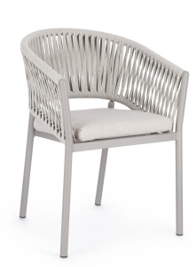 SCAUN DE GRADINA FLORENCIA MOON, GRI, CONFECTIONAT DIN ALUMINIU SI POLIESTER, STIL MODERN