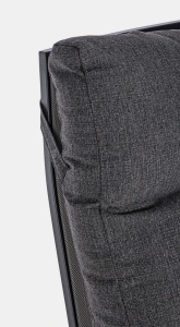 SCAUN DE GRADINA KLEDI GRI INCHIS, CONFECTIONAT DIN ALUMINIU SI TEXTIL, STIL MODERN - Img 6