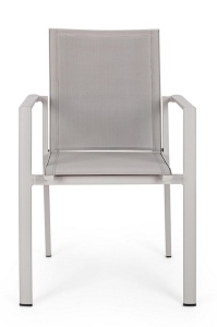 SCAUN DE GRADINA KONNOR, BEJ, CONFECTIONAT DIN ALUMINIU SI TEXTIL, STIL MODERN - Img 3