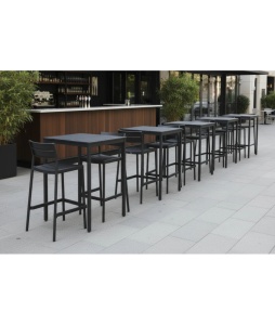 SCAUN DE TERASA DE BAR CAPRI 23, REALIZAT DIN PLASTIC, CULOARE NEGRU, PENTRU UZ COMERCIAL, ARTIM GROUP SELECTION - Img 5