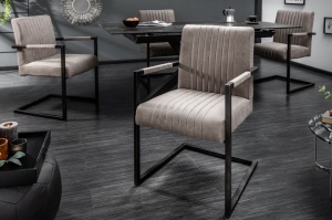 SCAUN, DESIGN INDUSTRIAL, BIG ASTON, TAUPE, DIN MICROFIBRA