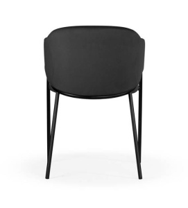 SCAUN DINING ANTALA, NEGRU/NEGRU, TAPITERIE DIN CATIFEA SI PICIOARE DIN METAL, STIL MODERN, ATR - Img 5