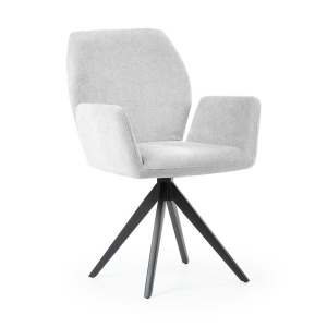 SCAUN DINING AULA TWIST, GRI/NEGRU, CONFECTIONAT DIN TAPITERIE DIN CATIFEA SI PICIOARE DIN METAL, STIL MODERN
