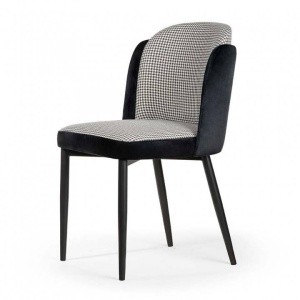 SCAUN DINING BEETLE, ALB/NEGRU, STIL MODERN - Img 2