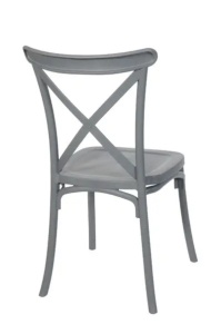 SCAUN DINING BOHO, GRI, STIL CLASIC - Img 2