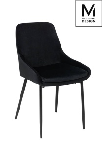 SCAUN DINING CLOVER, DIN METAL SI CATIFEA, NEGRU, STIL MODERN, B2