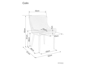 SCAUN DINING COLIN B, BEJ BLUVEL 28/NEGRU MAT, TAPITERIE DIN CATIFEA SI PICIOARE DIN METAL, STIL MODERN - Img 3