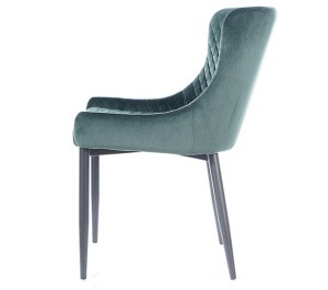 SCAUN DINING COLIN B, VERDE BLUVEL 78/NEGRU MAT, TAPITERIE DIN CATIFEA SI PICIOARE DIN METAL, STIL MODERN - Img 4