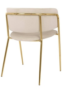 SCAUN DINING DELTA, BEJ/AURIU, DIN CATIFEA SI METAL, STIL MODERN B2 - Img 3