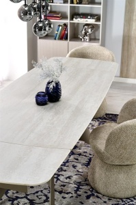 SCAUN DINING DELTA, ROZ/AURIU, CU TAPITERIE DIN CATIFEA SI METAL, STIL MODERN - Img 4