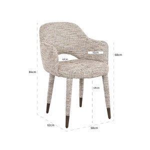 SCAUN DINING DONATELLA TRENDY NATURE, 212896, CONFECTIONAT DIN POLIESTER, METAL SI SPUMA, BEJ, STIL MODERN - Img 6