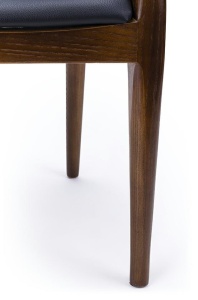 SCAUN DINING ELBOW, MARO INCHIS/NEGRU, DIN LEMN MASIV DE FRASIN SI PIELE ECOLOGICA, STIL CLASIC - Img 8