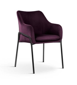 SCAUN DINING ENZO, MOV/NEGRU, STIL MODERN, CONFECTIONAT DIN CATIFEA SI METAL