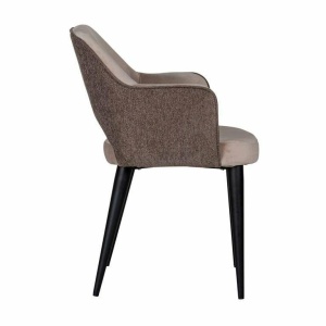 SCAUN DINING GIOVANNA, BEJ/MARO/NEGRU, TAPITERIE DIN CATIFEA SI PICIOARE DIN METAL, STIL MODERN B2 - Img 2