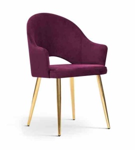 SCAUN DINING GODA, BORDO/AURIU, STIL MODERN