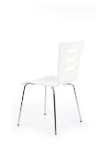SCAUN DINING K155, ALB/CROM, PLACAT INDOIT SI PICIOARE DIN METAL, STIL MODERN - Img 3