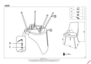 SCAUN DINING K329 GRI/CROM STIL MODERN HALMAR - Img 2