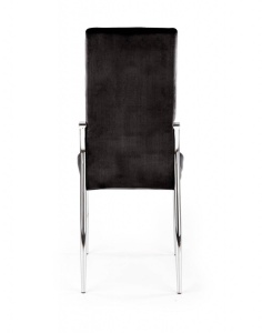 SCAUN DINING K416, NEGRU/CROM, CU TAPITERIE DIN CATIFEA SI PICIOARE DIN METAL, STIL MODERN - Img 2