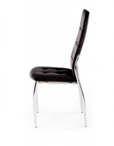 SCAUN DINING K416, NEGRU/CROM, CU TAPITERIE DIN CATIFEA SI PICIOARE DIN METAL, STIL MODERN - Img 6