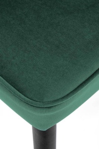 SCAUN DINING K446, VERDE INCHIS/NEGRU/AURIU, CU TAPITERIE DIN CATIFEA SI PICIOARE DIN METAL, STIL MODERN - Img 8