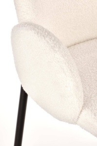 SCAUN DINING K477, CREM/NEGRU, CU TAPITERIE DIN TEXTIL PLUSAT SI PICIOARE DIN METAL, STIL MODERN - Img 8