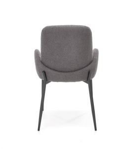 SCAUN DINING K477, GRI/NEGRU, CU TAPITERIE DIN TEXTIL PLUSAT SI PICIOARE DIN METAL, STIL MODERN - Img 3