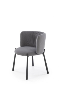 SCAUN DINING K531, GRI/NEGRU, TAPITERIE DIN CATIFEA SI PICIOARE DIN METAL, STIL MODERN - Img 1