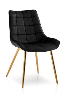 SCAUN DINING KAIR, NEGRU/AURIU, STIL MODERN, ATR