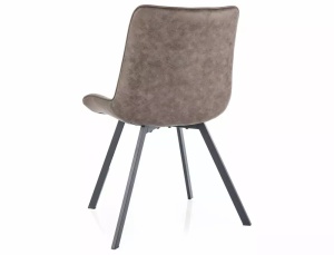 SCAUN DINING LINK, GRI TAP. 213/NEGRU MAT, TAPITERIE DIN MICROFIBRA SI PICIOARE DIN METAL, STIL MODERN - Img 3
