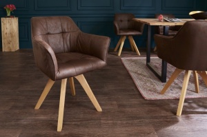 SCAUN DINING LOFT 40024 MARO CU ASPECT ANTICHIZAT, STIL VINTAGE