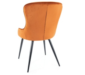 SCAUN DINING LOTUS, SCORTISOARA BLUVEL 4215/NEGRU MAT, TAPITERIE DIN CATIFEA SI PICIOARE DIN METAL, STIL MODERN - Img 7