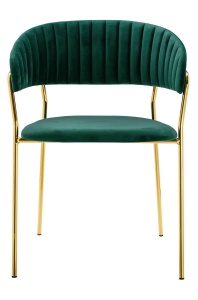 SCAUN DINING MARGO, VERDE INCHIS/AURIU, DIN CATIFEA SI METAL, STIL MODERN - Img 4