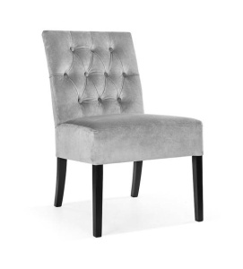 SCAUN DINING MATLASAT GALA, GRI/NEGRU, TAPITERIE DIN CATIFEA SI PICIOARE DIN LEMN, STIL MODERN