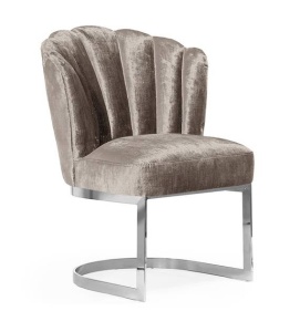 SCAUN DINING MONALIZA, BEJ/CROM, STIL MODERN