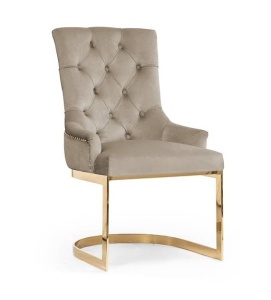 SCAUN DINING PARMA, BEJ/AURIU, STIL MODERN