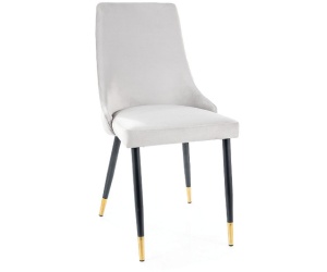 SCAUN DINING PIANO, GRI DESCHIS BLUVEL 03/NEGRU/AURIU, TAPITERIE DIN CATIFEA SI PICIOARE DIN METAL, STIL MODERN - Img 1