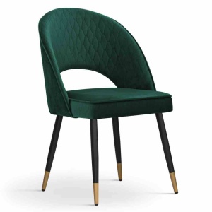 SCAUN DINING PONTE MATLASAT, VERDE/NEGRU/AURIU, STIL MODERN