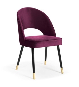 SCAUN DINING PONTE PLUS, BORDO/NEGRU/AURIU, STIL MODERN